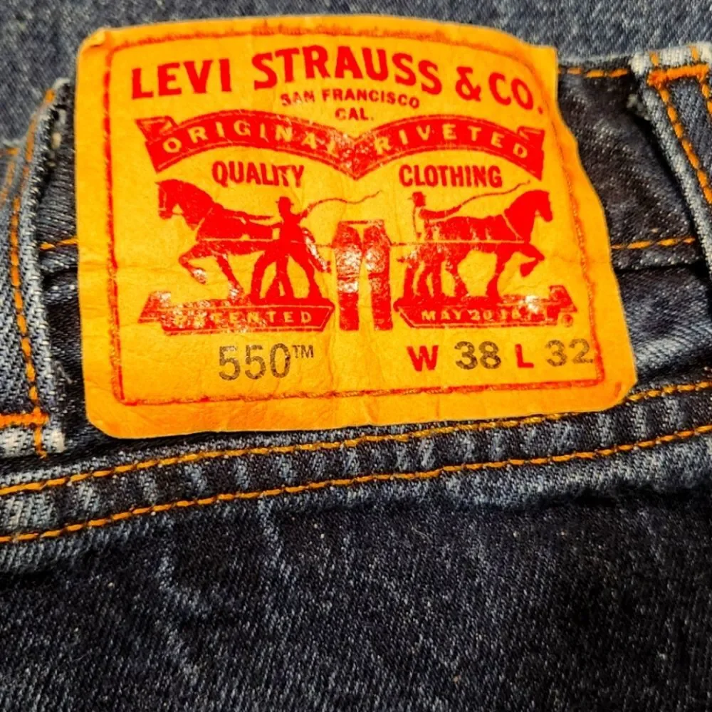 Levi's‎ Jeans Men's 550 Relaxed Fit Straight Leg Blue Rinse Denim Mid Rise 38 32